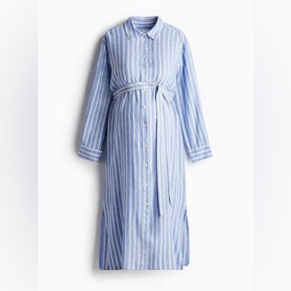 H&M Mama Maternity Blue Striped dresss